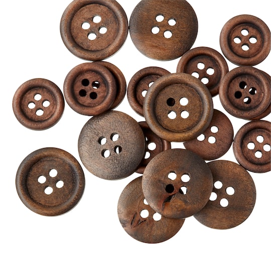 Favorite Findings Dark Wood Buttons By Loops &#x26; Threads&#xAE;